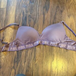 PINK Victoria's Secret Mauve Bra with Logo Band
